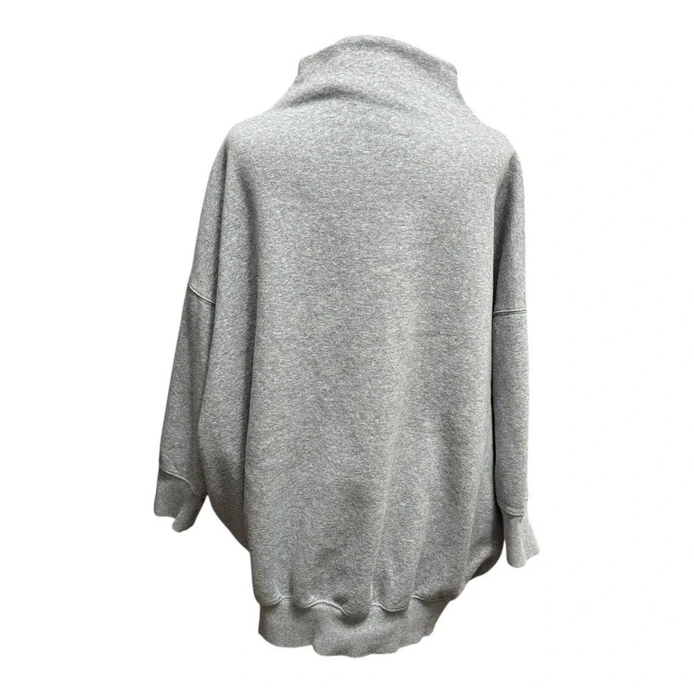 Nike Mock Neck Womens Medium Sweatshirt Heather Gray Athleisure Oversized Comfy - Picture 2 of 12